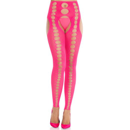 LEG AVENUE - MEDIAS OPACAS SIN TIRANTES Y COSTURAS ROSA NEÓN | VibraZon