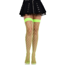 LEG AVENUE - MEDIAS ALTAS DE ROJO ANCHA VERDE NEÓN | VibraZon