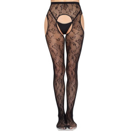 LEG AVENUE - 1967 MEDIAS DE LIGUERO CON ROJO DE FLORES NEGRO - TALLA ÚNICA | VibraZon
