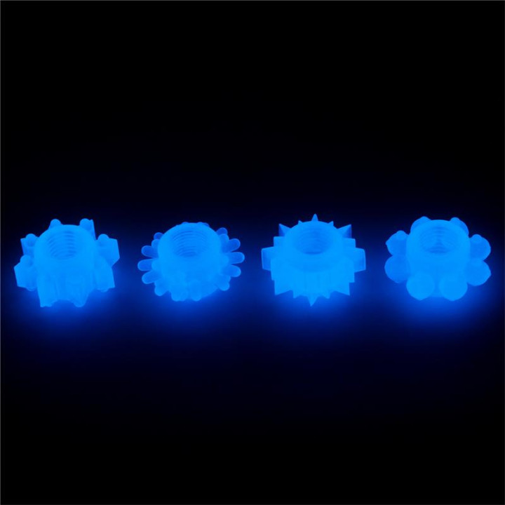 Lumino Play Set 4 Anillo para el Pene Luz Azul de Lovetoy | VibraZon