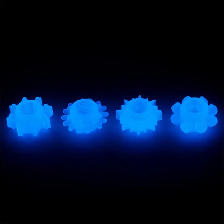 Lumino Play Set 4 Anillo para el Pene Luz Azul de Lovetoy