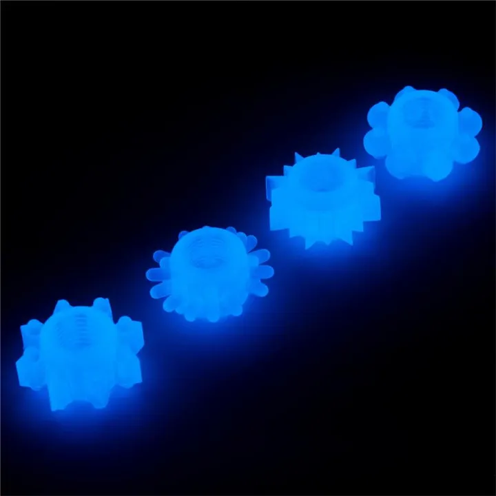Lumino Play Set 4 Anillo para el Pene Luz Azul de Lovetoy