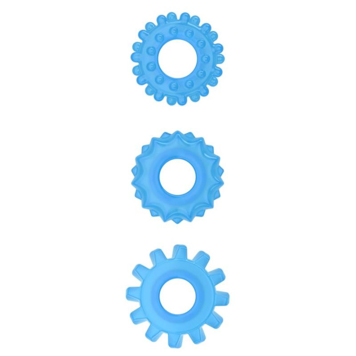 Lumino Play Set 3 Anillos para el Pene Luz Azul de Lovetoy | VibraZon