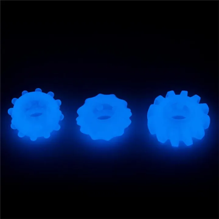 Lumino Play Set 3 Anillos para el Pene Luz Azul de Lovetoy