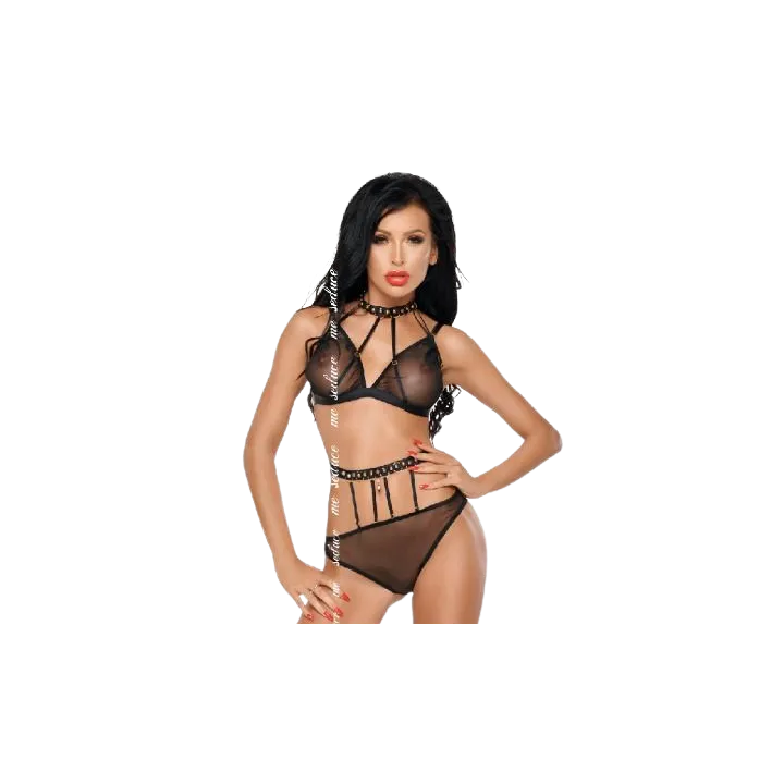 ME-SEDUCE - DOTTY SET DOS PIEZAS NEGRO L/XL