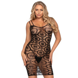LEG AVENUE - MINI VESTIDO DE GANCHILLO NEGRO | VibraZon