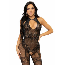 LEG AVENUE - BODYSTOCKING DE ROJO SIN COSTURAS TALLA ÚNICA - NEGRO | VibraZon