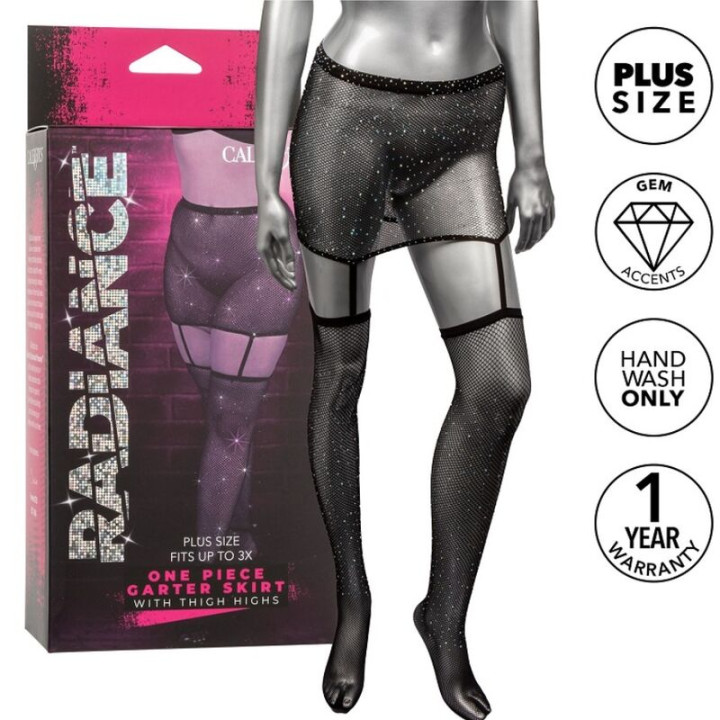 CALEXOTICS - RADIANCE FALDA DE LIGA HASTA EL MUSLO TALLA GRANDE | VibraZon