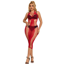 SUBBLIME - 952327 VESTIDO DE REJILLA LARGO ROJO TALLA ÚNICA | VibraZon