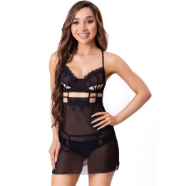 LIVCO CORSETTI FASHION - MAIA 20247 BABYDOLL + TANGA NEGRO L/XL | VibraZon