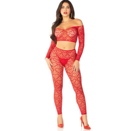 LEG AVENUE - CROP TOP + MEDIAS ROJO TALLA ÚNICA | VibraZon