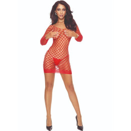 PASSION - BS108 BODYSTOCKING REJILLA ROJO | VibraZon