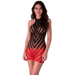 PASSION - BS117 VESTIDO BODYSTOCKING DEGRADADO NEGRO Y ROJO | VibraZon