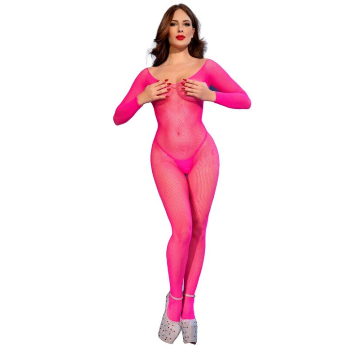 CHILIROSE - CR 4894 BODYSTOCKING MALLA ROSA NEON S/M | VibraZon