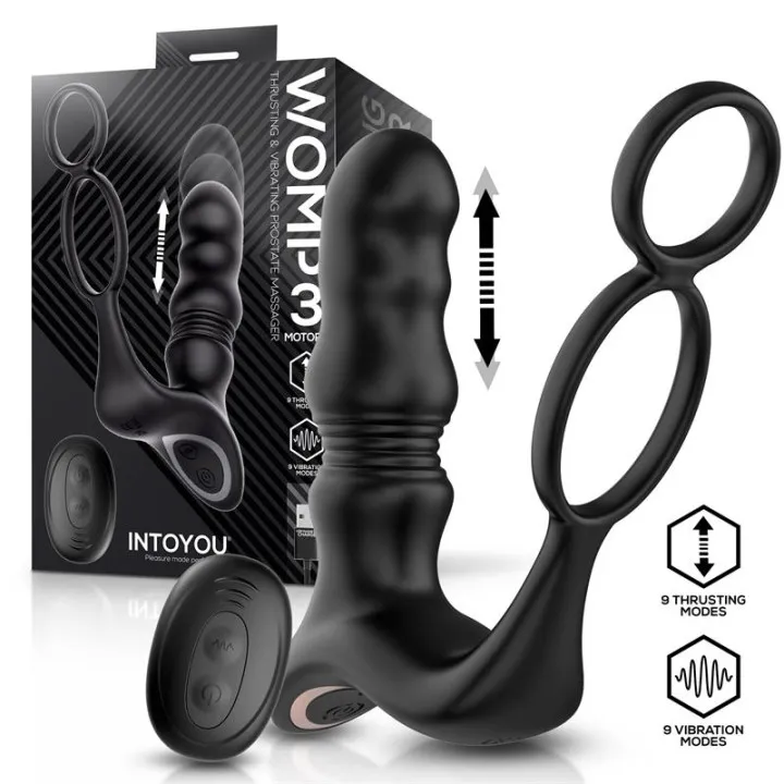 Womp Masajeador Prostático con Vibración, Thrusting y Control Remoto de Intoyou