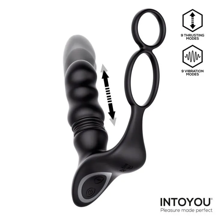 Womp Masajeador Prostático con Vibración, Thrusting y Control Remoto de Intoyou