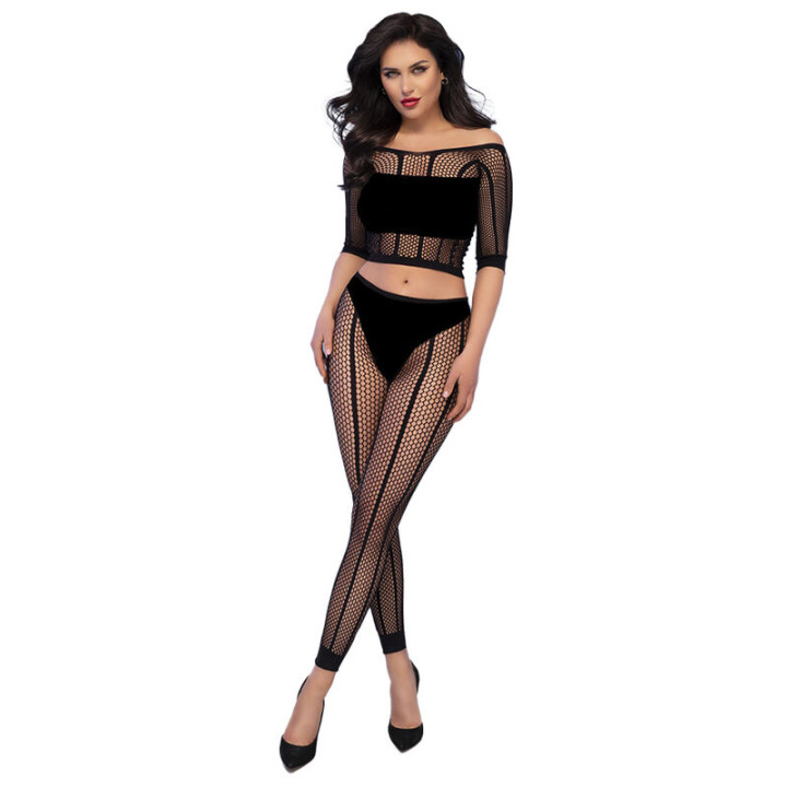 CHILIROSE - CR 4647 TOP & LEGGINS NEGRO S/M | VibraZon