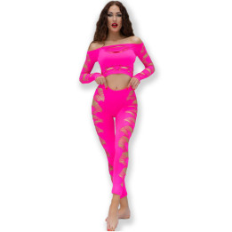 CHILIROSE - CR 4632 TOP & PANTALON FUCSIA S/L | VibraZon