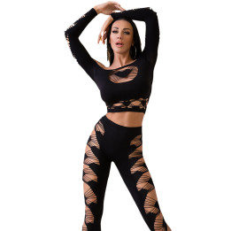 CHILIROSE - CR 4436 TOP & LEGGINS NEGRO S/L | VibraZon