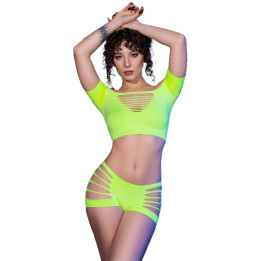 CHILIROSE - CR 4433 TOP & SHORTS VERDE S/M | VibraZon
