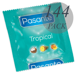 PASANTE - PRESERVATIVOS SABORES TROPICAL BOLSA 144 UNIDADES | VibraZon