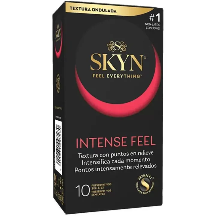 SKYN - PRESERVATIVO INTENSE SENSACION TEXTURA CON DISEÑO ONDULADO 10 UNIDADES