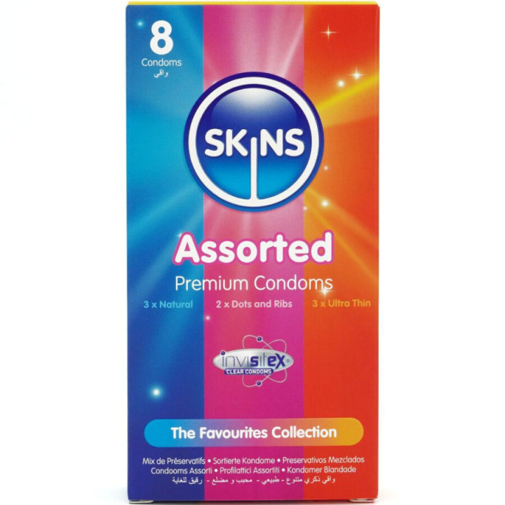 SKINS - SURTIDO PRESERVATIVOS PREMIUM PACK 8 | VibraZon