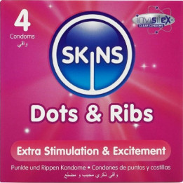 SKINS - DOTS & RIBS PRESERVATIVOS PREMIUM PACK 4 | VibraZon
