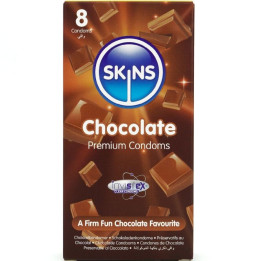 SKINS - PRESERVATIVOS PREMIUM SABOR CHOCOLATE PACK 8 | VibraZon