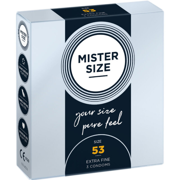 MISTER SIZE - PRESERVATIVOS TALLA M 53 MM (3 UNIDADES) | VibraZon