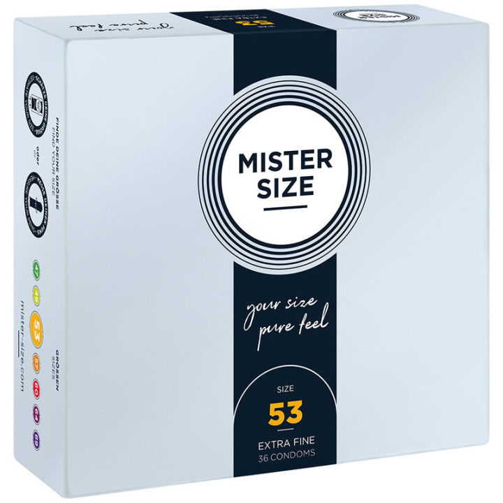 MISTER SIZE - PRESERVATIVOS TALLA M 53 MM (36 UNIDADES) | VibraZon
