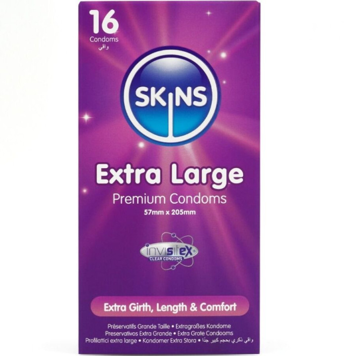 SKINS - TAMAÑO XL PRESERVATIVOS PREMIUM PACK 16 | VibraZon