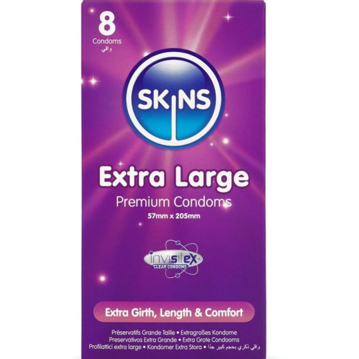 SKINS - TAMAÑO XL PRESERVATIVOS PREMIUM PACK 8 | VibraZon