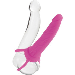 CALEXOTICS - DUAL PENETRATOR DILDO CON ARNÉS ROSA | VibraZon