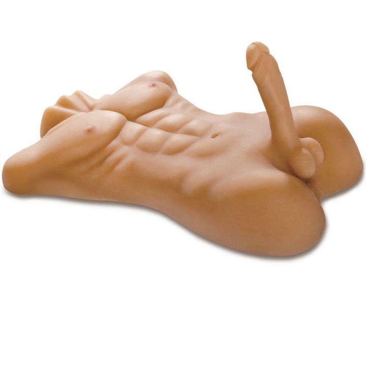 TORSO MASCULINO REALISTA XXL CON PENE DE 20 CM Y TACTO REAL FANTAFLESH | VibraZon