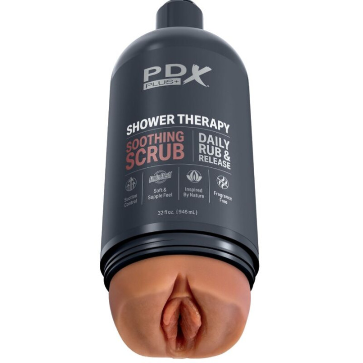 PDX PLUS - MASTURBADOR STROKER DISEÑO DISCRETO DE BOTE CHAMPU SOOTHING SCRUB CARAMELO | VibraZon