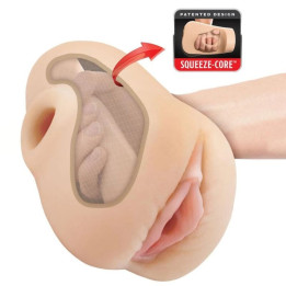 PDX PLUS - MASTURBADOR VAGINA REALÍSTICA PUSSY POUNDER SQUEEZE STROKER 18 CM | VibraZon