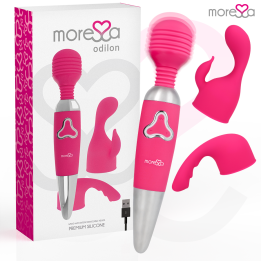 MORESSA - ODILON WAND POTENTE MOTOR MAS DOS CABEZALES PREMIUM SILICONA RECARGABLE | VibraZon