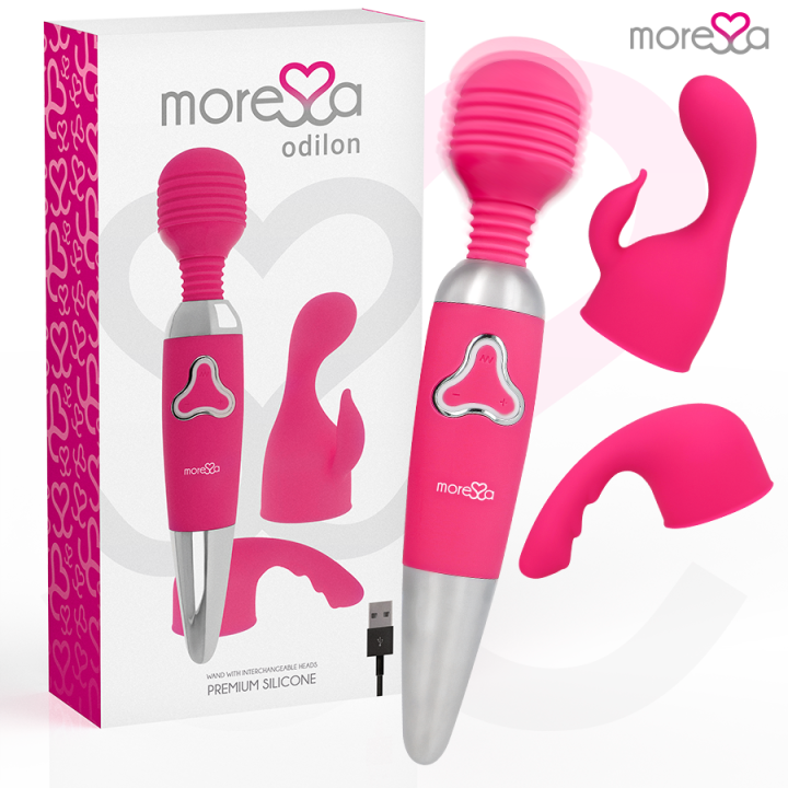 MORESSA - ODILON WAND POTENTE MOTOR MAS DOS CABEZALES PREMIUM SILICONA RECARGABLE | VibraZon