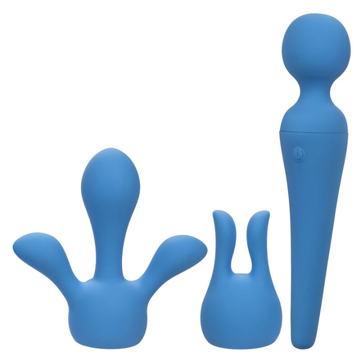 CALEXOTICS - COUTURE KIT VIBRADOR WAND 10 VIBRACIONES AZUL | VibraZon