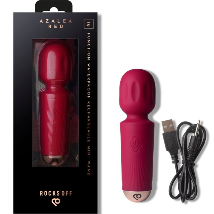 ROCKS-OFF - MINI WAND RECARGABLE 16 FUNCIONES BURDEOS | VibraZon
