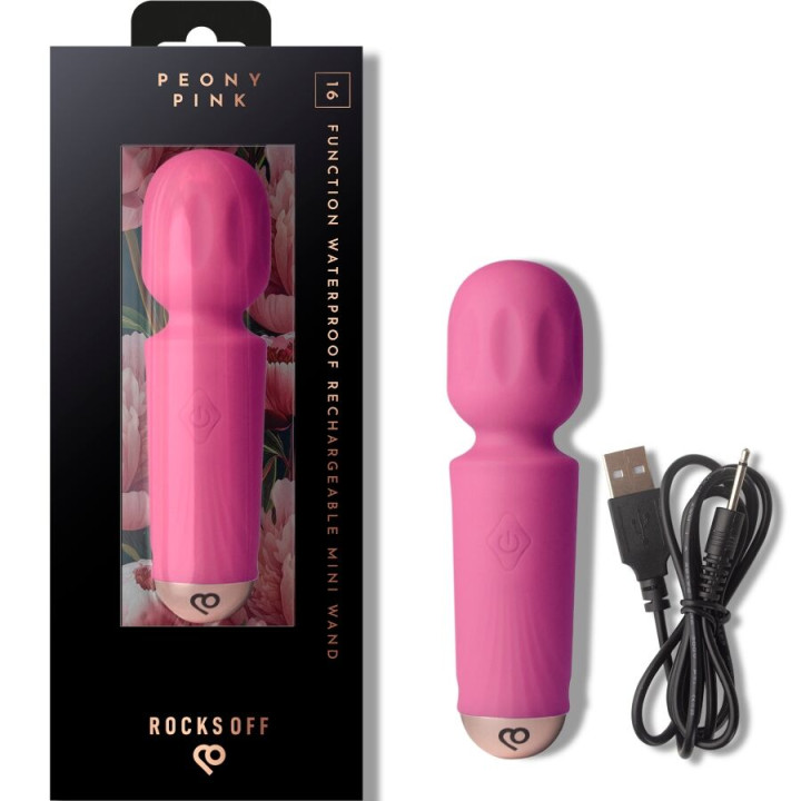 ROCKS-OFF - MINI WAND RECARGABLE 16 FUNCIONES FUCSIA | VibraZon