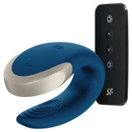 SATISFYER - APP DOUBLE LOVE VIBRADOR PAREJAS LUXURY AZUL | VibraZon