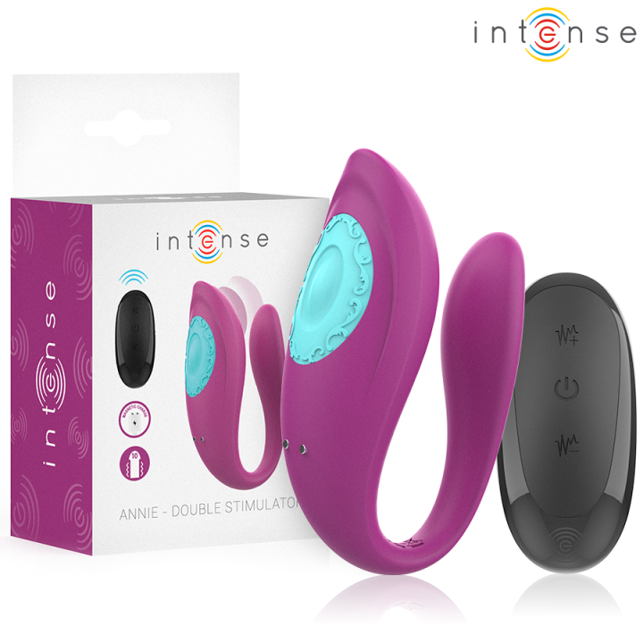 INTENSE - ANNIE ESTIMULADOR & VIBRADOR FORMA DE U MORADO CONTROL REMOTO | VibraZon