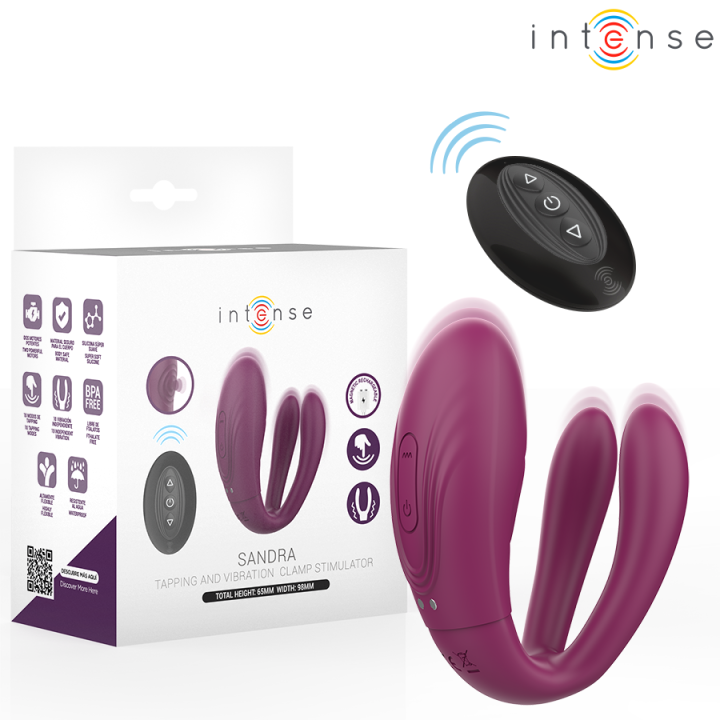 INTENSE - SANDRA VIBRADOR & ESTIMULADOR DE PINZAS CON GOLPETEO CONTROL REMOTO | VibraZon
