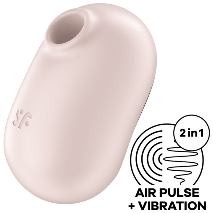 SATISFYER - PRO TO GO 2 ESTIMULADOR Y VIBRADOR DOBLE BEIGE | VibraZon
