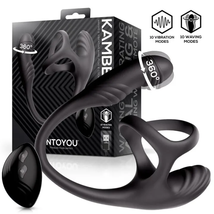 Kamber Plug Anal Vibración y Waving 360º y Estimulador Testículos de Intoyou