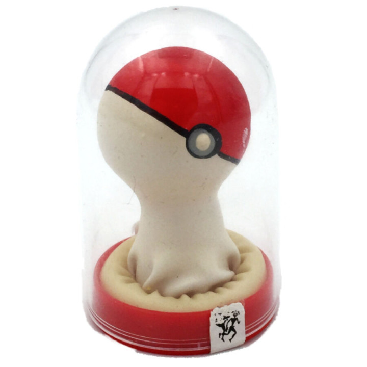 CONDOMERIE - PRESERVATIVO DECORATIVO PINTADO A MANO POKEBOLA ROJO-BLANCO | VibraZon
