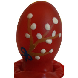 CONDOMERIE - PRESERVATIVO DECORATIVO PINTADO A MANO HUEVO DE PASCUA ROJO | VibraZon