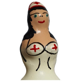 CONDOMERIE - PRESERVATIVO DECORATIVO PINTADO A MANO ENFERMERA NEGRA | VibraZon
